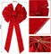 12 Pcs Extra Large Red Christmas Wreath Bows Outdoor Decorations 26 x 12 Inches, Giant Christmas Tree Topper Velvet Bow for Xmas Holiday Outside Supplies(Simple Style)